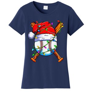 Santa Sports Design For Christmas Baseball Player Women's T-Shirt