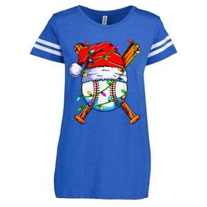 Santa Sports Design For Christmas Baseball Player Enza Ladies Jersey Football T-Shirt