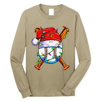 Santa Sports Design For Christmas Baseball Player Long Sleeve Shirt