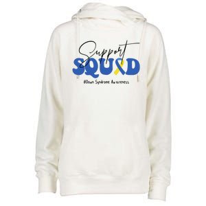 Support Squad Down Syndrome Awareness Month Womens Funnel Neck Pullover Hood