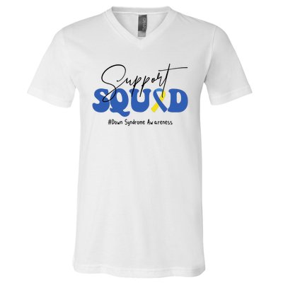 Support Squad Down Syndrome Awareness Month V-Neck T-Shirt