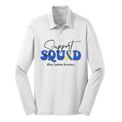 Support Squad Down Syndrome Awareness Month Silk Touch Performance Long Sleeve Polo