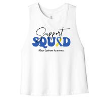 Support Squad Down Syndrome Awareness Month Women's Racerback Cropped Tank