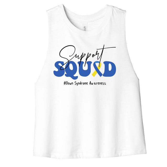 Support Squad Down Syndrome Awareness Month Women's Racerback Cropped Tank