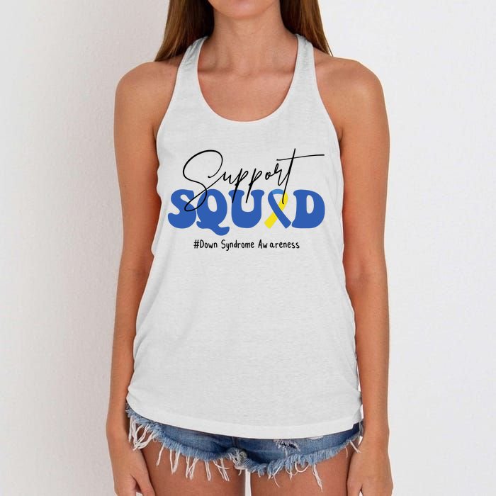 Support Squad Down Syndrome Awareness Month Women's Knotted Racerback Tank