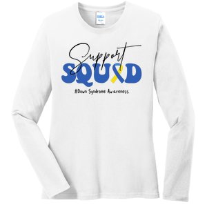 Support Squad Down Syndrome Awareness Month Ladies Long Sleeve Shirt