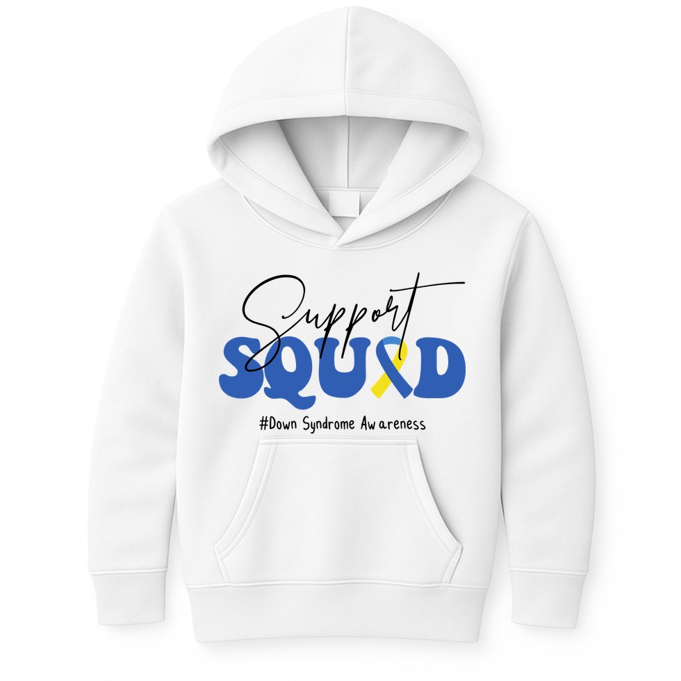Support Squad Down Syndrome Awareness Month Kids Hoodie