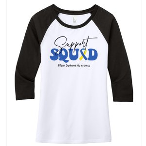 Support Squad Down Syndrome Awareness Month Women's Tri-Blend 3/4-Sleeve Raglan Shirt