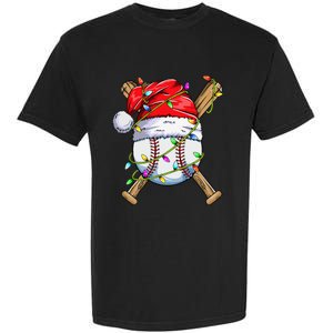 Santa Sports Design For Christmas Baseball Player Garment-Dyed Heavyweight T-Shirt