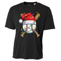 Santa Sports Design For Christmas Baseball Player Cooling Performance Crew T-Shirt