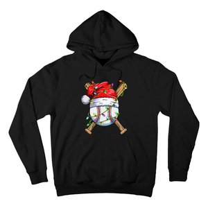 Santa Sports Design For Christmas Baseball Player Hoodie