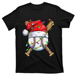 Santa Sports Design For Christmas Baseball Player T-Shirt