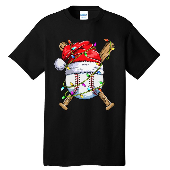 Santa Sports Design For Christmas Baseball Player Tall T-Shirt