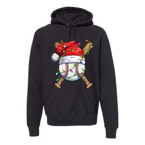 Santa Sports Design For Christmas Baseball Player Premium Hoodie