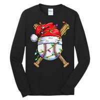 Santa Sports Design For Christmas Baseball Player Tall Long Sleeve T-Shirt