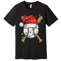 Santa Sports Design For Christmas Baseball Player Premium T-Shirt