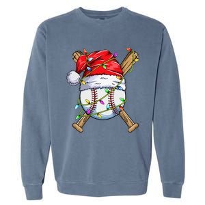 Santa Sports Design For Christmas Baseball Player Garment-Dyed Sweatshirt