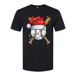 Santa Sports Design For Christmas Baseball Player Softstyle CVC T-Shirt