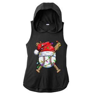 Santa Sports Design For Boy Christmas Baseball Player Ladies PosiCharge Tri-Blend Wicking Draft Hoodie Tank