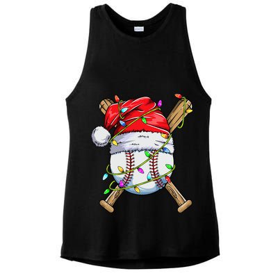Santa Sports Design For Boy Christmas Baseball Player Ladies PosiCharge Tri-Blend Wicking Tank