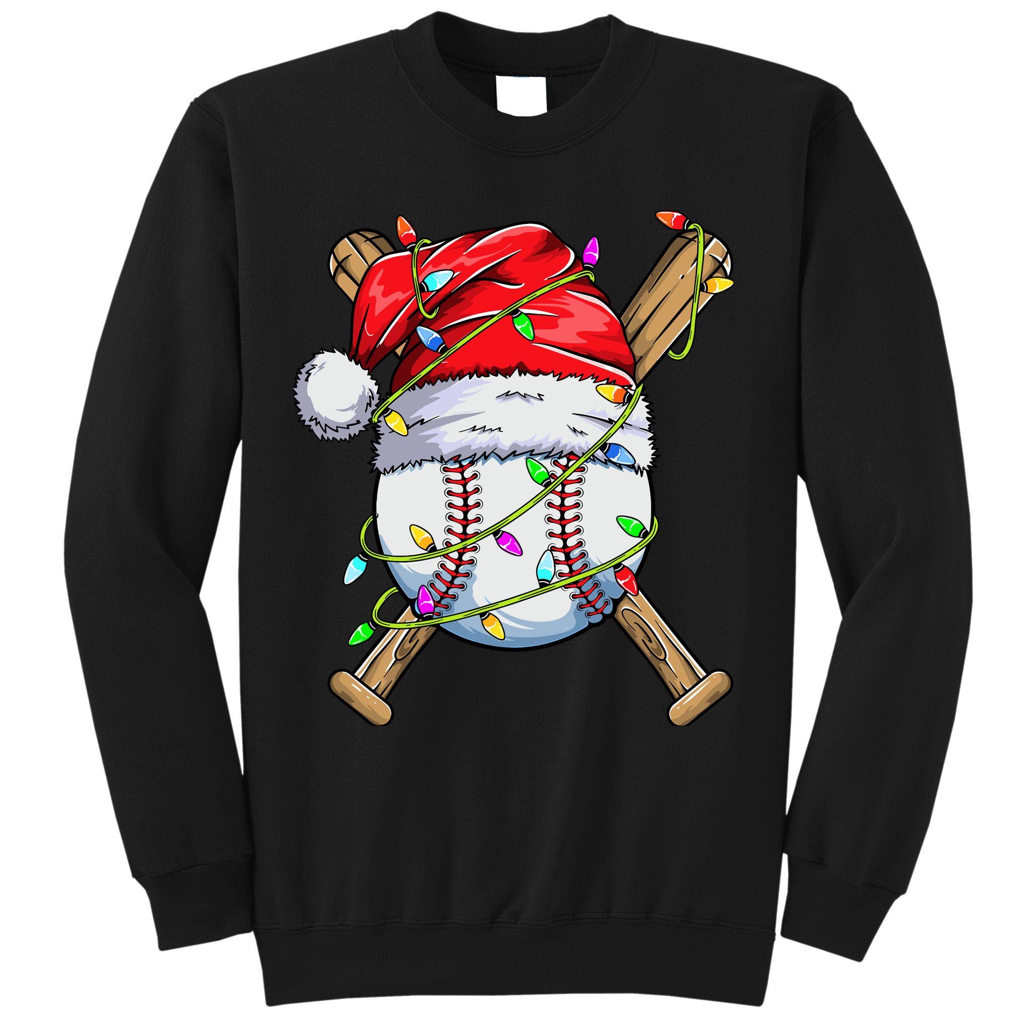 Santa Sports Design For Boy Christmas Baseball Player Sweatshirt