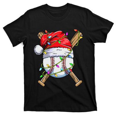 Santa Sports Design For Boy Christmas Baseball Player T-Shirt