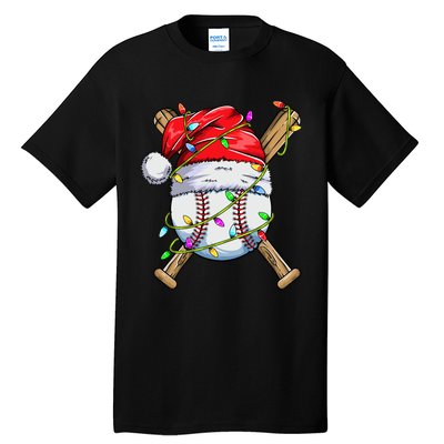 Santa Sports Design For Boy Christmas Baseball Player Tall T-Shirt