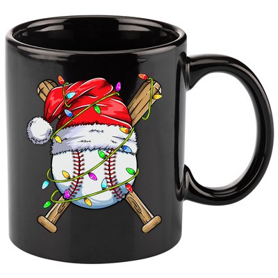 Santa Sports Design For Boy Christmas Baseball Player 11oz C Handle Ceramic Mug