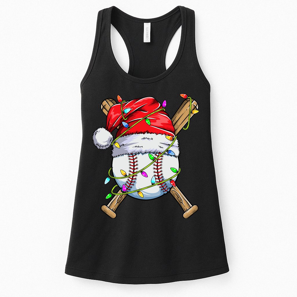Santa Sports Design For Boy Christmas Baseball Player Womens Tank Top