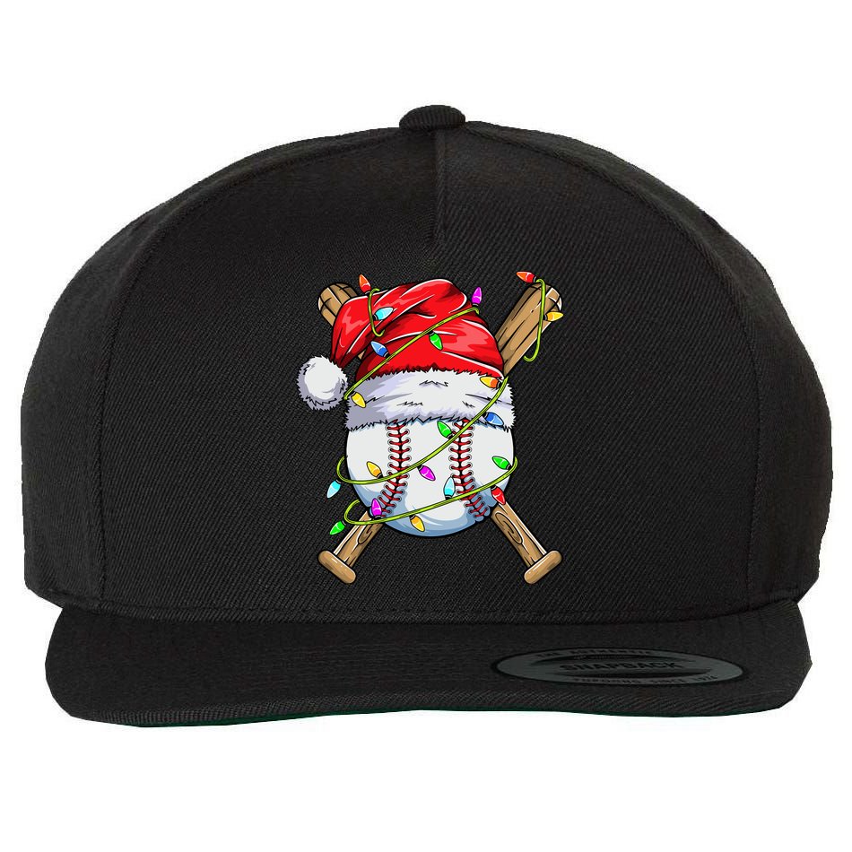 Santa Sports Design For Boy Christmas Baseball Player Wool Snapback Cap