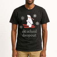 Ski School Dropout Skiing Polar Bear Funny Skier Tall T-Shirt
