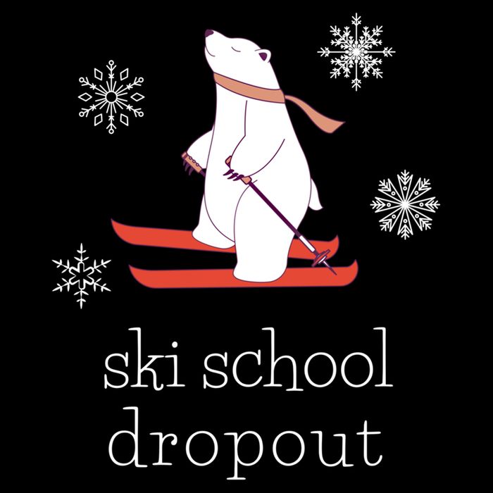 Ski School Dropout Skiing Polar Bear Funny Skier Tall T-Shirt
