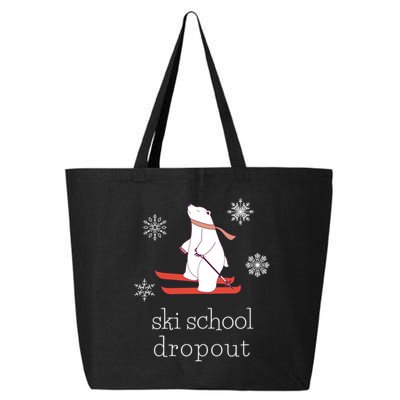 Ski School Dropout Skiing Polar Bear Funny Skier 25L Jumbo Tote