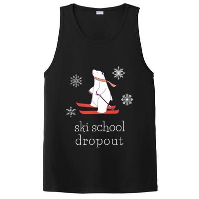 Ski School Dropout Skiing Polar Bear Funny Skier PosiCharge Competitor Tank