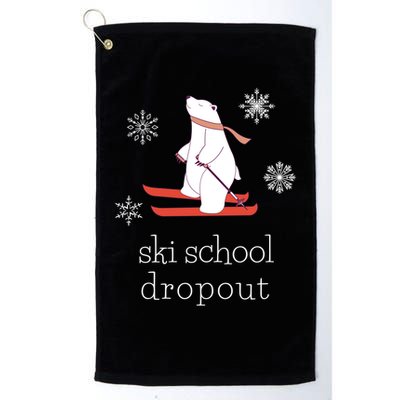 Ski School Dropout Skiing Polar Bear Funny Skier Golf Towel