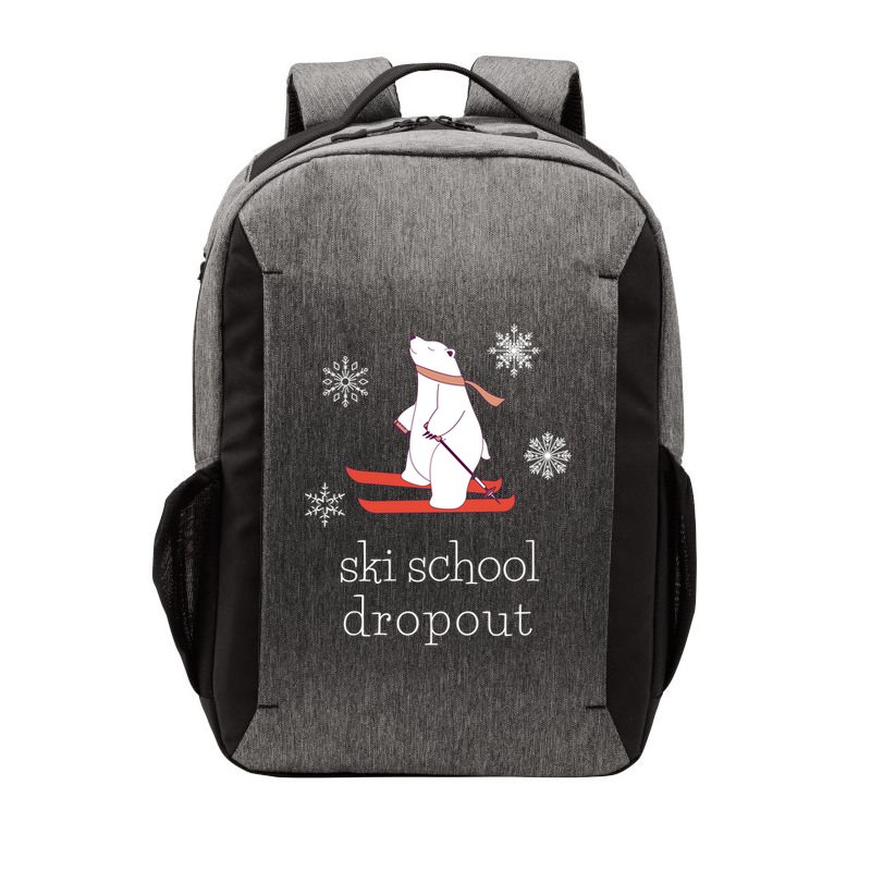 Ski School Dropout Skiing Polar Bear Funny Skier Vector Backpack