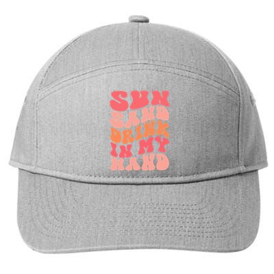 Sun Sand Drink In My Hand Ring On My Hand Bachelorette Party 7-Panel Snapback Hat