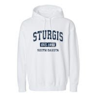 Sturgis South Dakota Sd Vintage Athletic Sports Design Garment-Dyed Fleece Hoodie