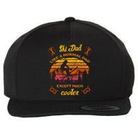 Sunset Skiing Dad Just Like Normal Dad Except Much Cooler Ski Skier Wool Snapback Cap