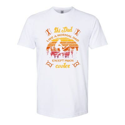 Sunset Skiing Dad Just Like Normal Dad Except Much Cooler Ski Skier Softstyle CVC T-Shirt