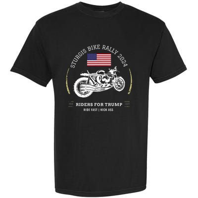 Sturgis South Dakota Bike Rally 2024 Trump Motorcycle Trike Garment-Dyed Heavyweight T-Shirt