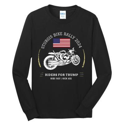 Sturgis South Dakota Bike Rally 2024 Trump Motorcycle Trike Tall Long Sleeve T-Shirt