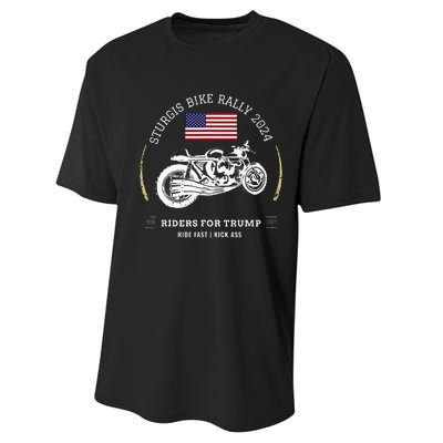 Sturgis South Dakota Bike Rally 2024 Trump Motorcycle Trike Performance Sprint T-Shirt