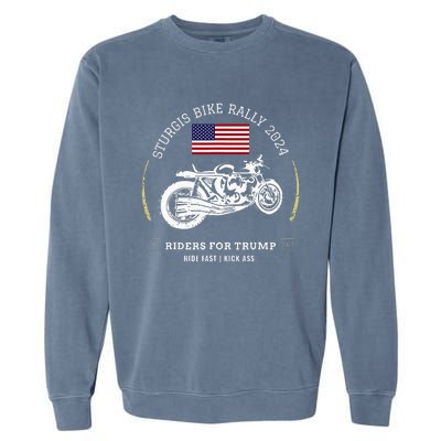 Sturgis South Dakota Bike Rally 2024 Trump Motorcycle Trike Garment-Dyed Sweatshirt