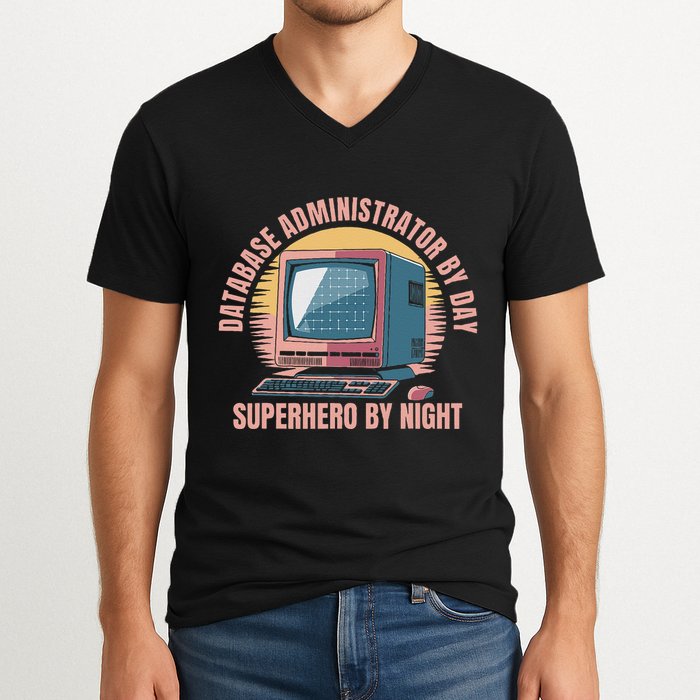 Sql Security Data Dbms Database Administrator V-Neck T-Shirt