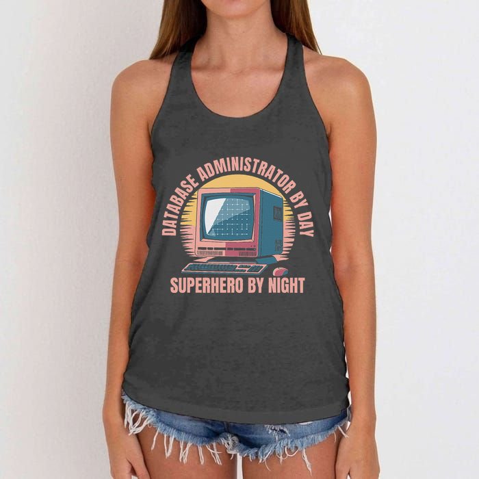 Sql Security Data Dbms Database Administrator Women's Knotted Racerback Tank