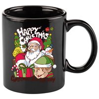 Santa Smoking Design Christmas All The Way Funny 11oz C Handle Ceramic Mug