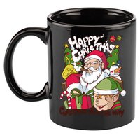 Santa Smoking Design Christmas All The Way Funny 11oz C Handle Ceramic Mug