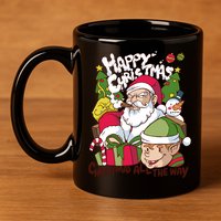 Santa Smoking Design Christmas All The Way Funny 11oz C Handle Ceramic Mug
