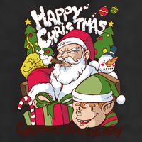 Santa Smoking Design Christmas All The Way Funny 11oz C Handle Ceramic Mug